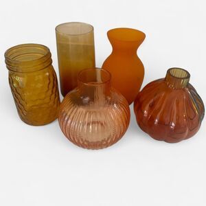 Set of 5 Orange Vases party